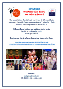 Le club GR SUCY organise la première MASTER CLASS EQUIPE avec Danaé COLLARD et Hélène DECONNINCK Le club GR SUCY organise la première MASTER CLASS EQUIPE avec Danaé COLLARD et Hélène DECONNINCK