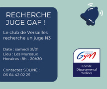 RECHERCHE JUGE GAF N3 - Samedi 31 janvier aux Mureaux