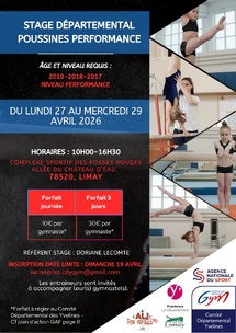 GAF - Inscription stage poussines performance Avril 2026
