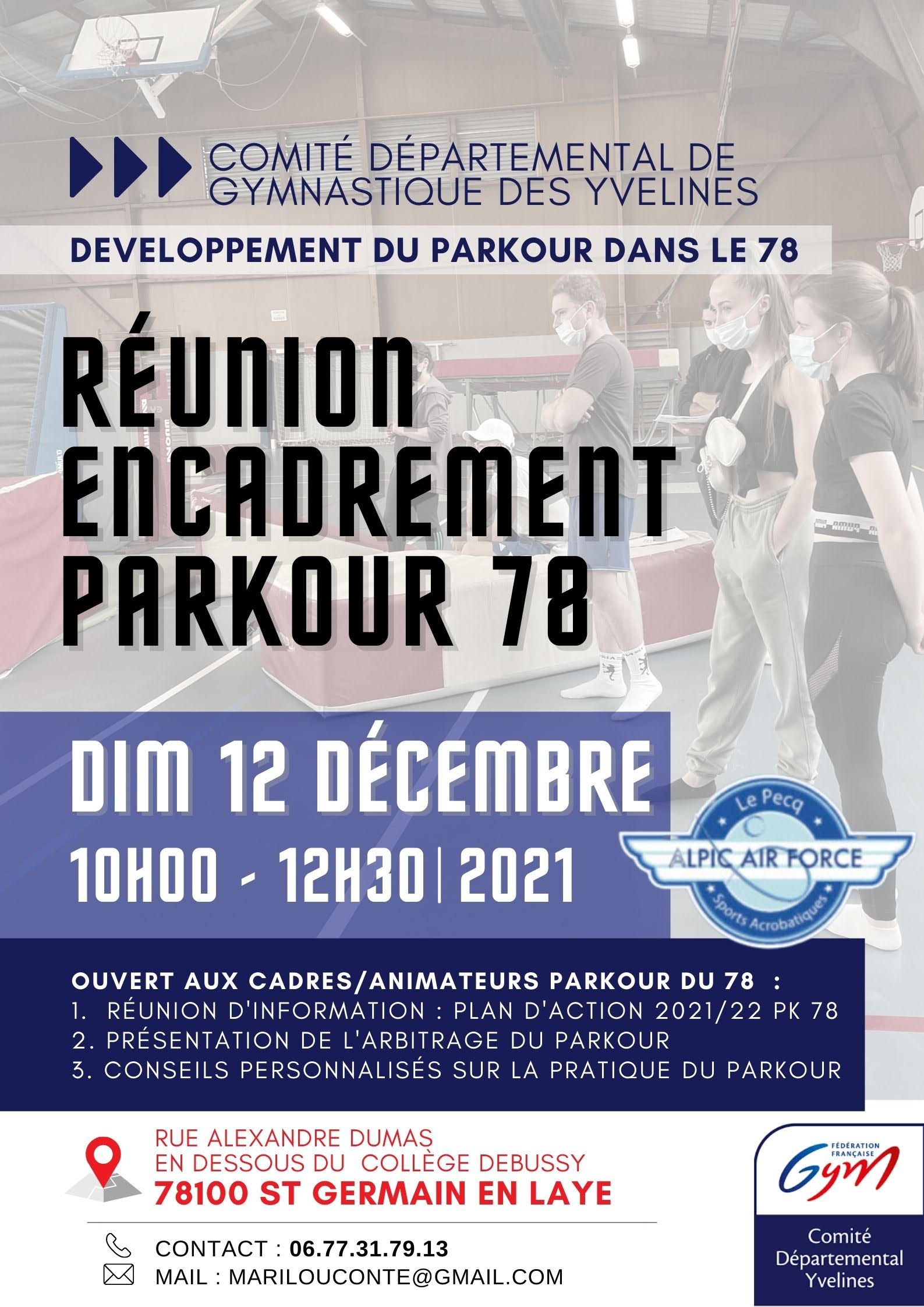 Réunion encadrement parkour 78