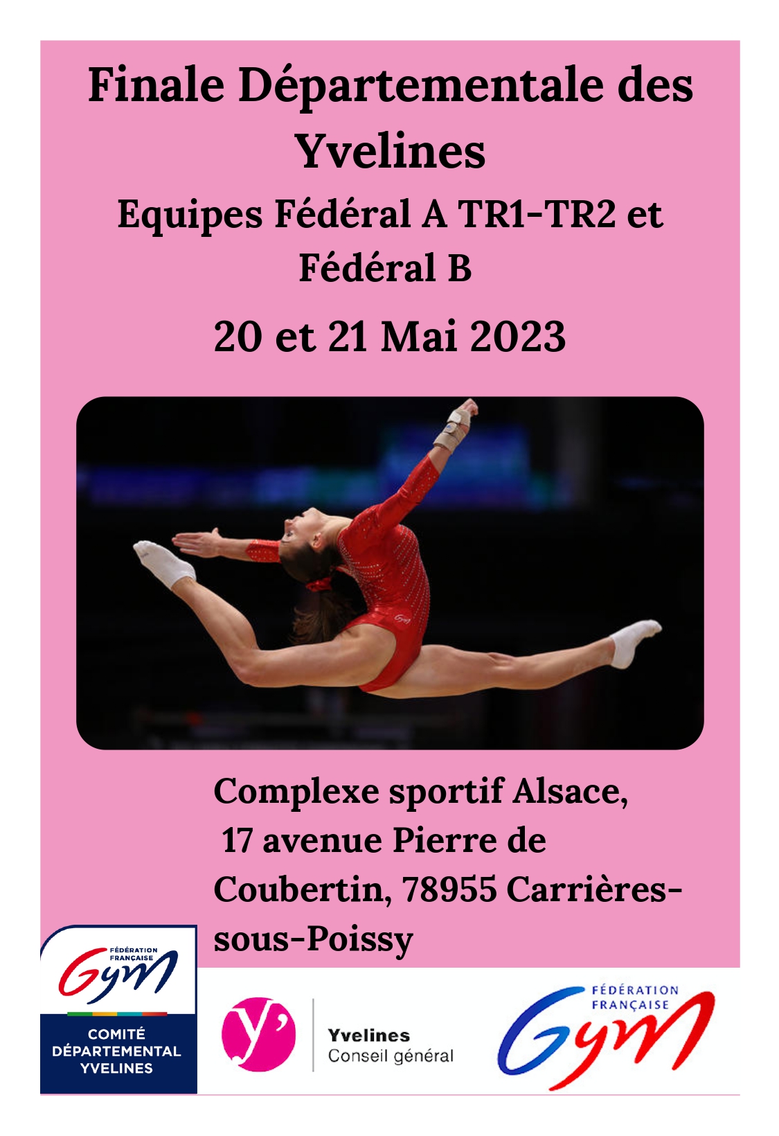 GAF - Organigramme provisoire Finale Départementale 20-21 mai à Carrières-sous-Poissy
