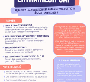 Offre d'emploi ESG Gym - Guyancourt