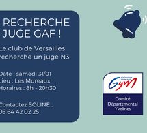 RECHERCHE JUGE GAF N3 - Samedi 31 janvier aux Mureaux