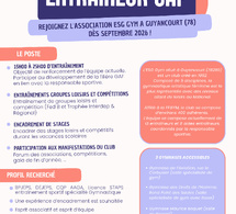 Offre d'emploi ESG Gym - Guyancourt