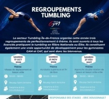 Regroupements TUMBLING ouverts aussi aux clubs GAM et GAF
